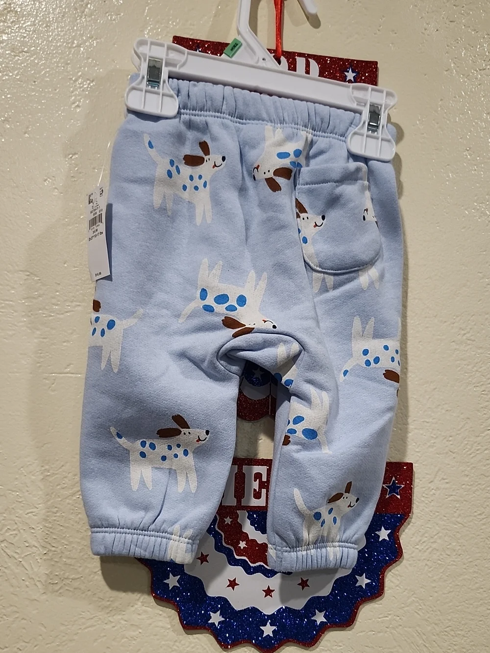 Old Navy Light Blue Puppy Print Baby Joggers